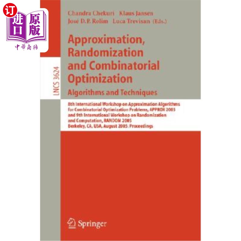 海外直订Approximation, Randomization and Combinatorial Optimization. Algorithms and Tech 近似、随机化和组合优化。算