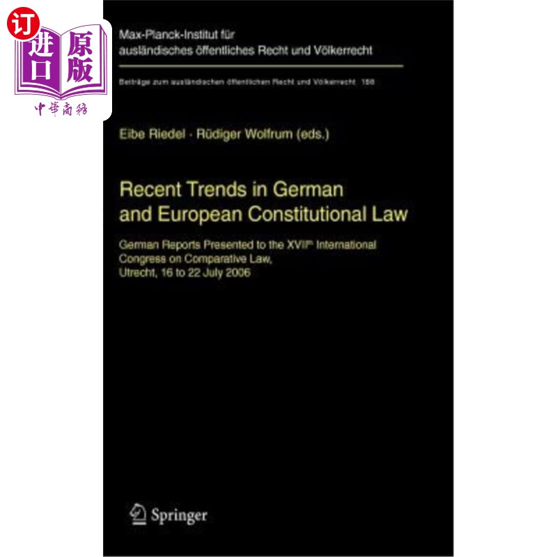 海外直订Recent Trends in German and European Constitutional Law: German Reports Presente Recent Tre