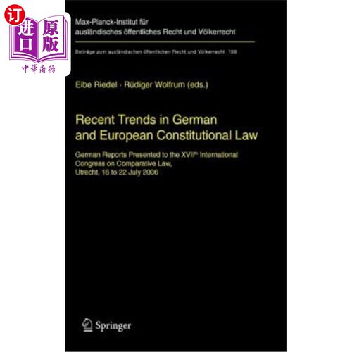 海外直订Recent Trends in German and European Constitutional Law: German Reports Presente Recent Tre