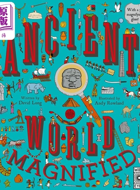 预售 Ancient World Magnified 放眼古世界 英文原版 进口原版 5岁到10岁 精装 消失的文明 儿童图画书 David Long【中商原版】