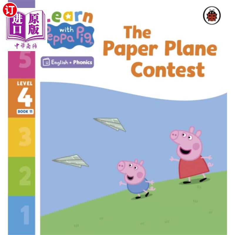 海外直订Learn with Peppa Phonics Level 4 Book 11 - The P... 与佩奇一起学习拼读4级第11册-纸飞机比赛(拼读读本)