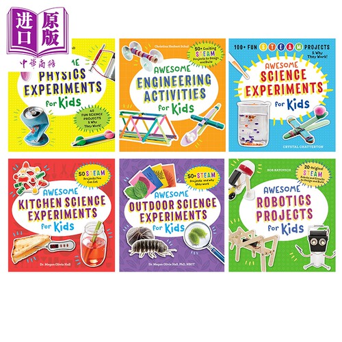 STEAM 创客实验室系列6册 英文原版 儿童科学物理实验工程活动书 Awesome Kitchen Science Experiments for Kids【中商原版】