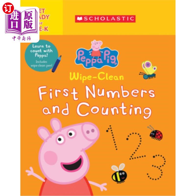 海外直订Wipe-Clean First Numbers and Counting (Peppa Pig) 擦干净第一个数字和计数(粉红猪小妹)