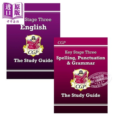 预售 英国CGP教材 KS3 English Study Guide Grammar 中学英语学习指导教辅2册 单词拼写 标点符号 语法 11-13岁 初中【中商原版】