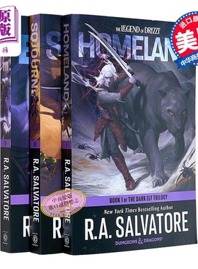 龙与地下城 黑暗精灵三部曲 英文原版 Dungeons Dragons The Dark Elf Trilogy R A Salvatore【中商原版】
