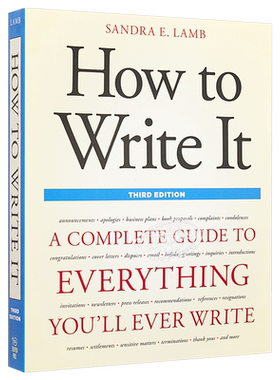How to Write It 如何写作 第三版：完全写作指南【中商原版】