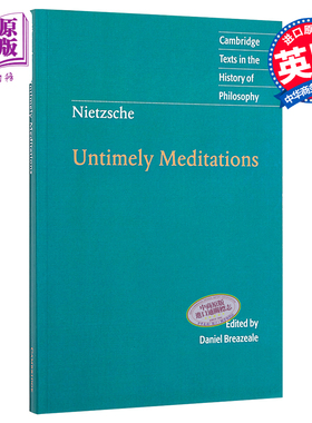 【中商原版】尼采：不合时宜的沉思（剑桥政治思想史经典文本丛书） 英文原版 Nietzsche: Untimely Meditations