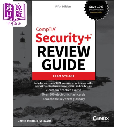 Comptia Security+ 复习指南 考试 Sy0 601 英文原版 Comptia Security+ Review Guide Exam Sy0 601 JM Stewart【中商原版】