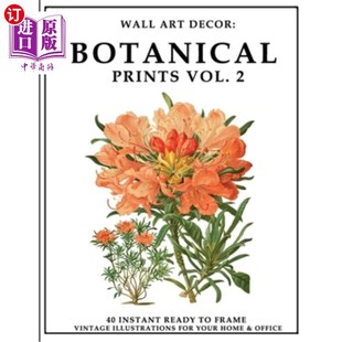 Colorful Decor Vol. Prints 海外直订Wall Frame Bota Botanical Ready Instant 饰：植物印花第2 墙壁艺术装 Art