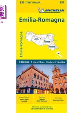 海外直订Emilia Romagna - Michelin Local Map 357 艾米利亚罗马涅-米其林当地地图357