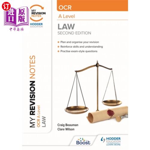 海外直订My Revision Notes: OCR A Level Law Second Edition 我的修订笔记:OCR A级法律第二版