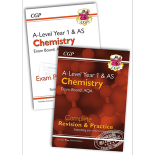 现货 英国CGP原版 Complete Revision and Exam Practice A-Level Chemistry AQA Year 1 & AS 化学备考套装两册 含电子版+答案