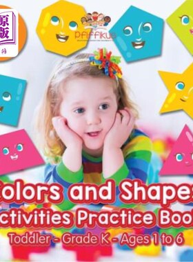 海外直订Colors and Shapes Activities Practice Book Toddler-Grade K - Ages 1 to 6 颜色和形状活动练习册幼儿K年级-1至6