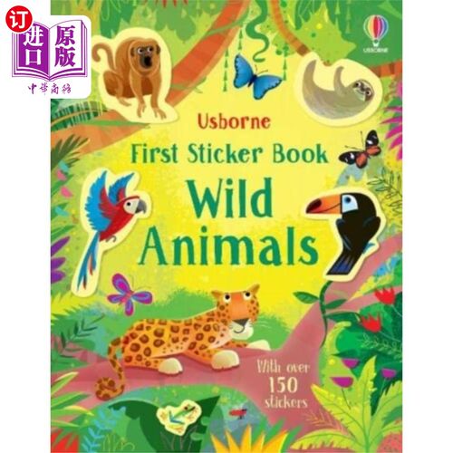 海外直订First Sticker Book Wild Animals 第一本贴纸书野生动物