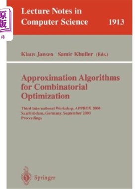 海外直订Approximation Algorithms for Combinatorial Optimization: Third International Wor 组合优化的近似算法:第三届