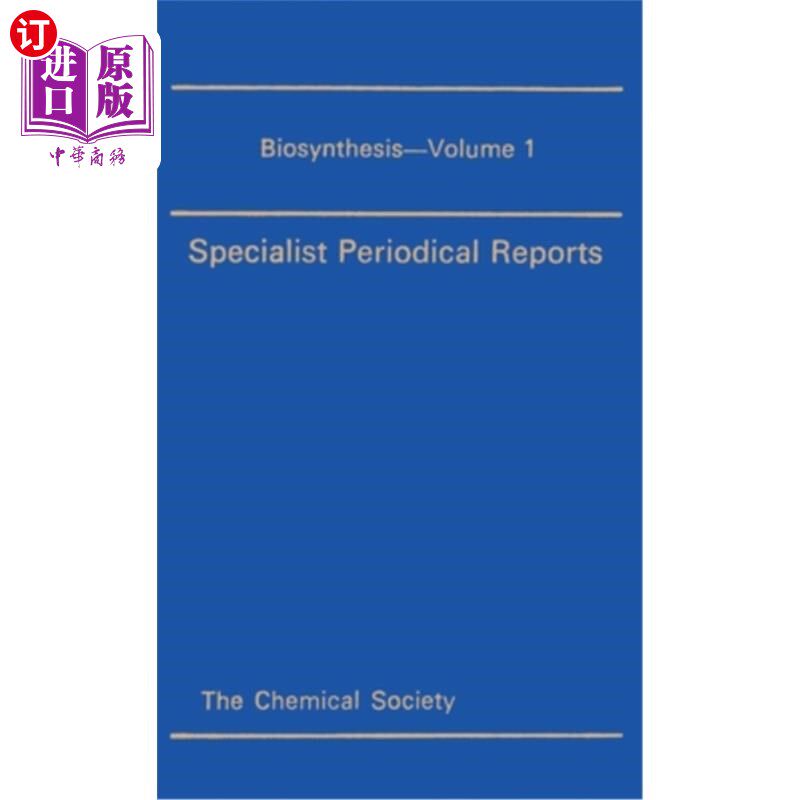 海外直订Biosynthesis: Volume 1 生物合成：第一卷