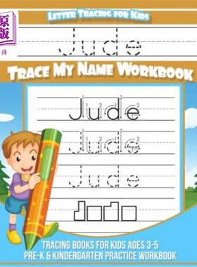 海外直订Jude Letter Tracing for Kids Trace my Name Workbook: Tracing Books for Kids ages Jude Lette