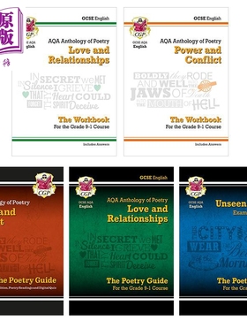 英国原版CGP GCSE English Literature AQA Poetry Guide 英语文学 诗歌选集/复习指南/练习册 Revision Workbook【中商原版】