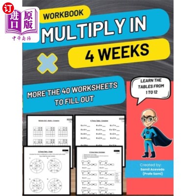 海外直订Multiply in 4 Weeks: Learn all the tables from 1 to 12 4周内乘法：学习从1到12的所有表格