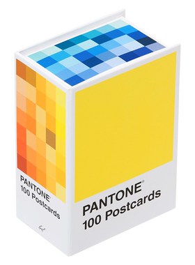预售 潘通明信片套盒100张 进口艺术 Pantone Postcard Box: 100 Postcards 配色派通色彩卡片设计  Chronicle出版【中商原版】