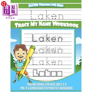 Name Letter Trace 海外直订Laken Workbook Laken for age Tracing Lett Kids Books