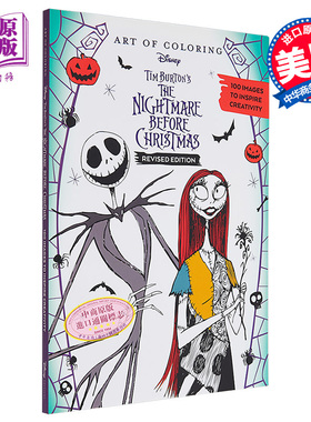 蒂姆波顿圣诞夜惊魂涂色书 填色书涂色本 迪士尼动画电影周边英文原版 The Nightmare Before Christmas Coloring Book
