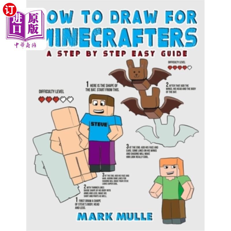海外直订How to Draw for Minecrafters: A Step by Step Easy Guide(An Unofficial Minecraft  如何绘制Minecr