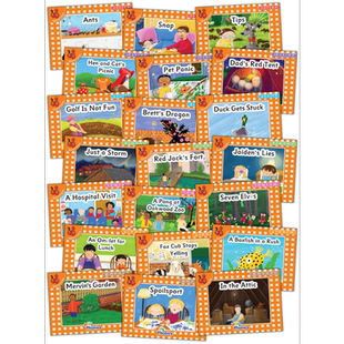 快乐自然拼读读物橙色等级大套装 手写体 英式英语版 Jolly Phonics Orange Level Readers Complete Set英文原版【中商原版?