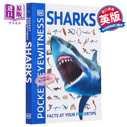 DK目击者口袋系列 鲨鱼 Pocket Eyewitness Sharks 英文原版 DK百科 多方位了解鲨鱼【中商原版】