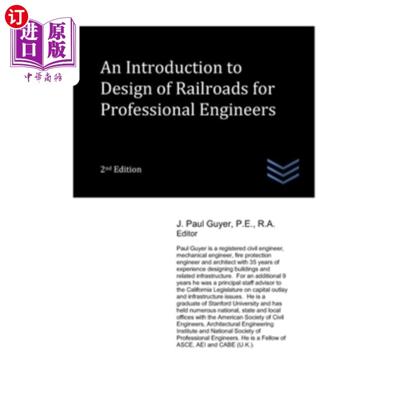 海外直订An Introduction to Design of Railroads for Professional Engineers 专业工程师铁路设计导论