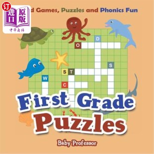 海外直订First Grade Puzzles: Word Games, Puzzles and Phonics Fun 一年级拼图：单词游戏、拼图和拼音游戏