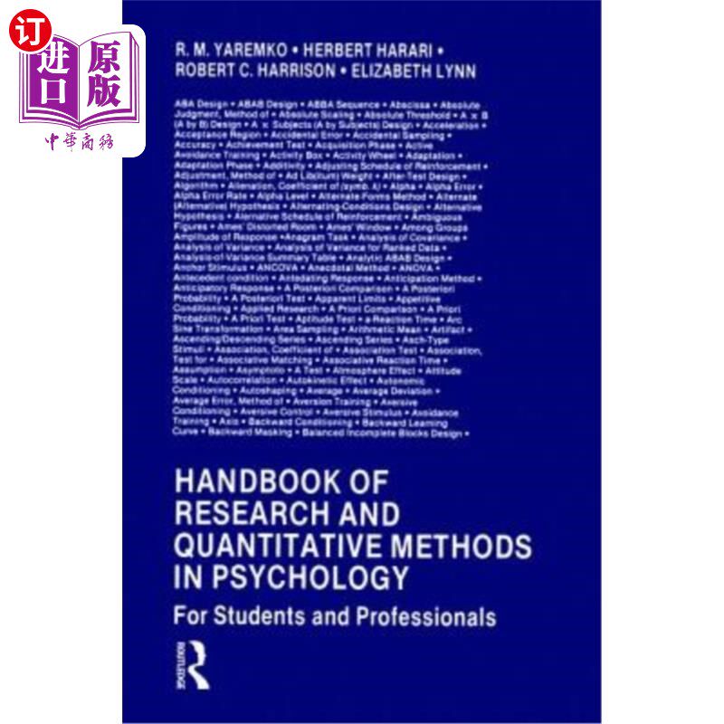 海外直订Handbook of Research and Quantitative Methods in Psychology: For Students and Pr 心理学研究和定量方法手册: