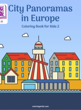 海外直订City Panoramas in Europe Coloring Book for Kids 2