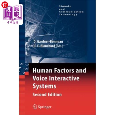 海外直订Human Factors and Voice Interactive Systems 人为因素与语音交互系统