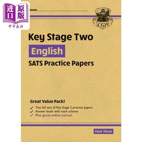 英国原版CGP教辅 新KS2英语SATS练习纸 套装3New KS2 English SATS Practice Papers Pack 3 with free Online Ex【中商原版】