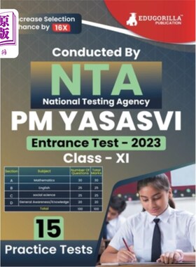 海外直订NTA PM Yasasvi Class XI Exam Prep Book 2023 (English Edition) Scholarship Scheme NTA PM Yas