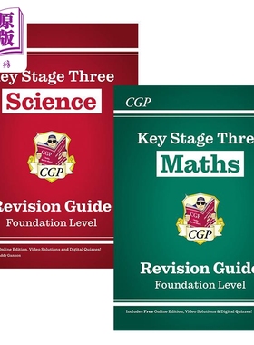 英国CGP教材 KS3 Maths Science Study Guide Foundation 中学数学科学基础课程学习指导教辅2册 11-14岁【中商原版】