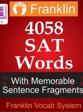海外直订Franklin 4058 SAT Words With Memorable Sentence Fragments 富兰克林4058坐字与难忘的句子片段