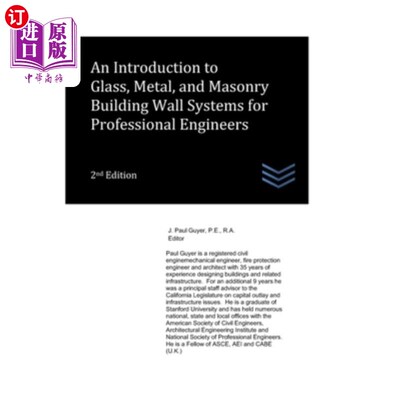 海外直订An Introduction to Glass, Metal, and Masonry Building Wall Systems for Professio 介绍玻璃，金属和砖石建筑墙