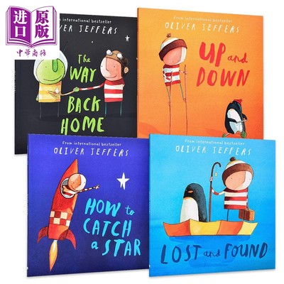 预售 名家Oliver Jeffers 智慧小孩 英文原版绘本4册套装平装 Once there was a boy Lost And Found 摘星星的孩子【中商原版】