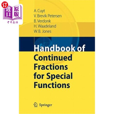 海外直订Handbook of Continued Fractions for Special Functions 特殊函数连分数手册