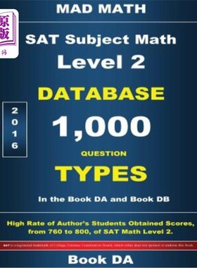 海外直订SAT Math Level 2 Database Book DA SAT数学二级数据库