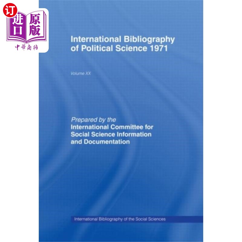 海外直订IBSS: Political Science: 1971 Volume 20 IBSS:政治学:1971年第20卷