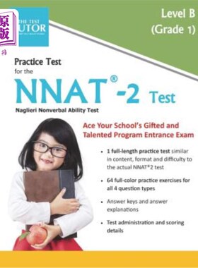 海外直订Practice Test for the Nnat 2 - Level B NNAT 2的实践测试-B级
