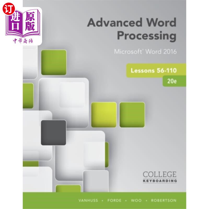 海外直订Advanced Word Processing Lessons 56-110 高级文字处理课程56-110