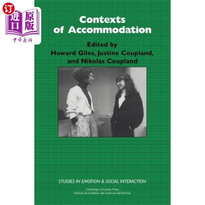 海外直订Contexts of Accommodation 上下文的住宿