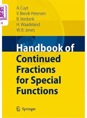 海外直订Handbook of Continued Fractions for Special Functions 特殊函数连分数手册