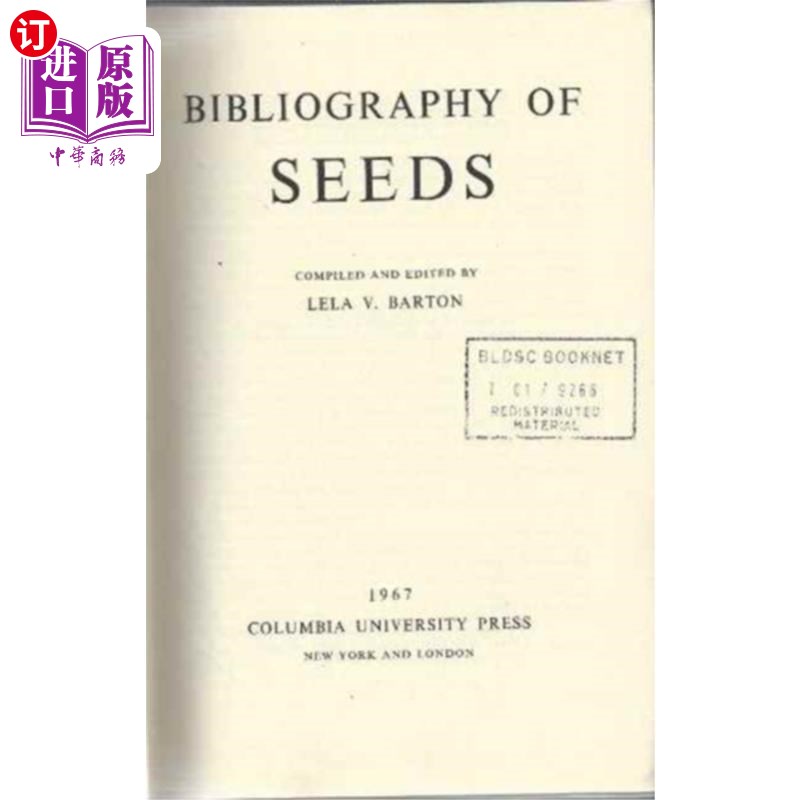 海外直订Bibliography of Seeds种子书目