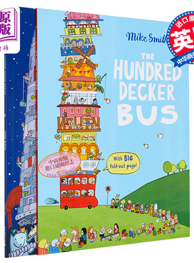 Mike Smith 儿童绘本套装2册 Hundred Decker Bus Rocket 层层叠 100层巴士火箭 英文原版 进口图书 故事图画书【中商原版】
