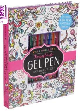 海外直订Kaleidoscope: Fabulous Gel Pen Coloring Kit [With Pens/Pencils] 万花筒：极好的凝胶笔着色套件[带笔/铅笔]